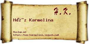 Ház Karmelina névjegykártya